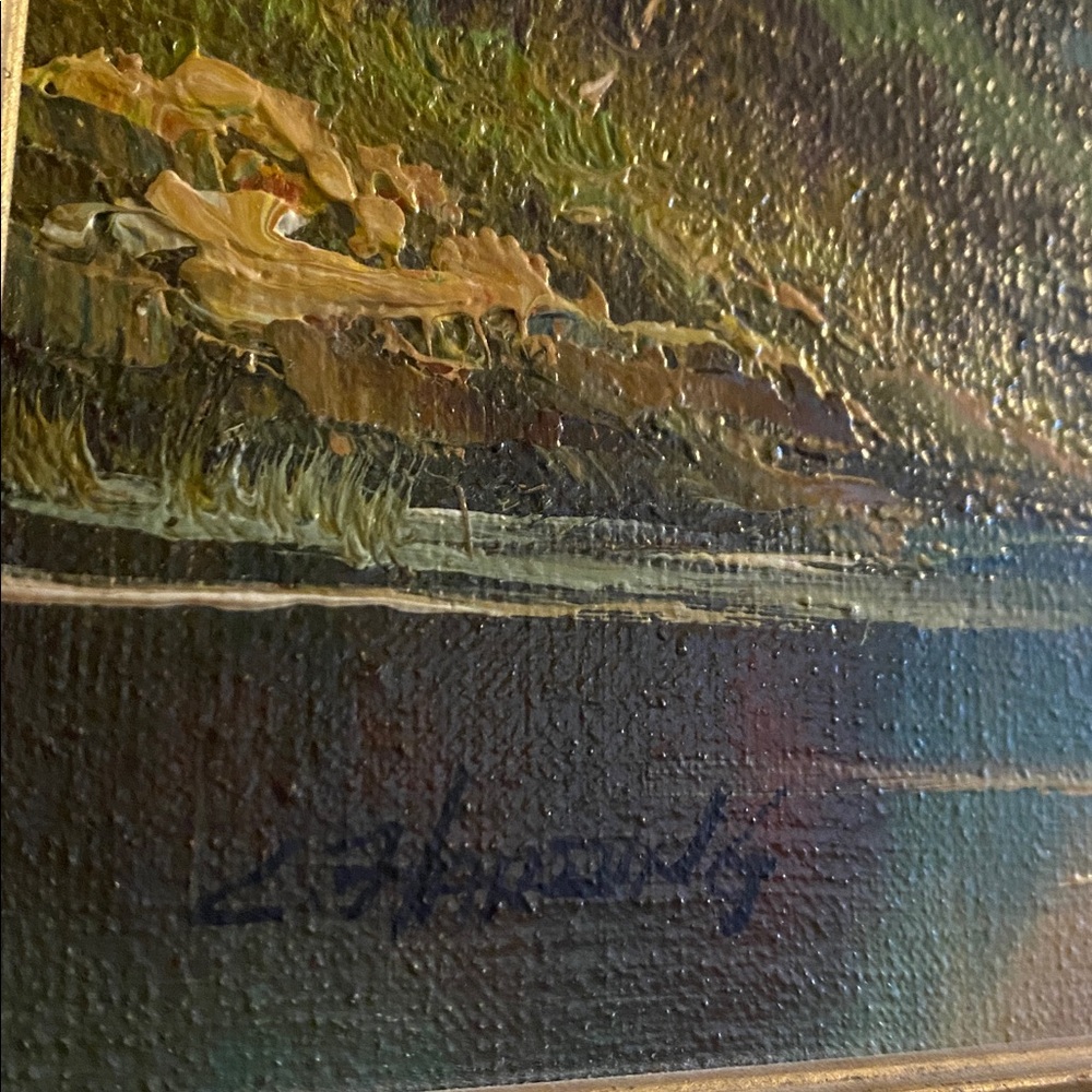 Vintage L. Harding Mountain Landscape Oil on canvas, Signed. - Picture 6 of 7
